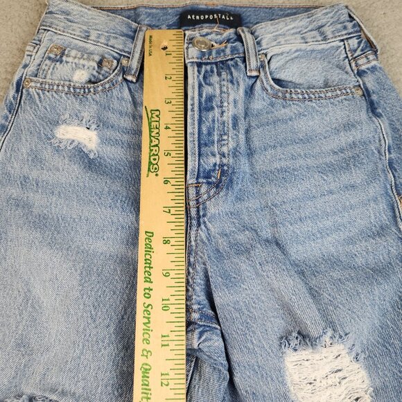 Aeropostale High Waist 90's Baggy Jeans Jr's 00 Ripped Button Fly Grunge Pants - Picture 7 of 11